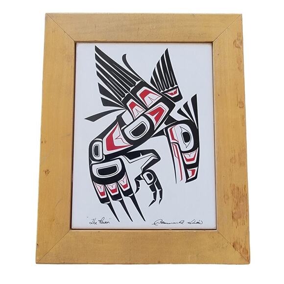 Clarence Wells "The Raven" Art Tile Box 1980s Cedar Wood Box Keepsake Box W/ Lid - Picture 2 of 9